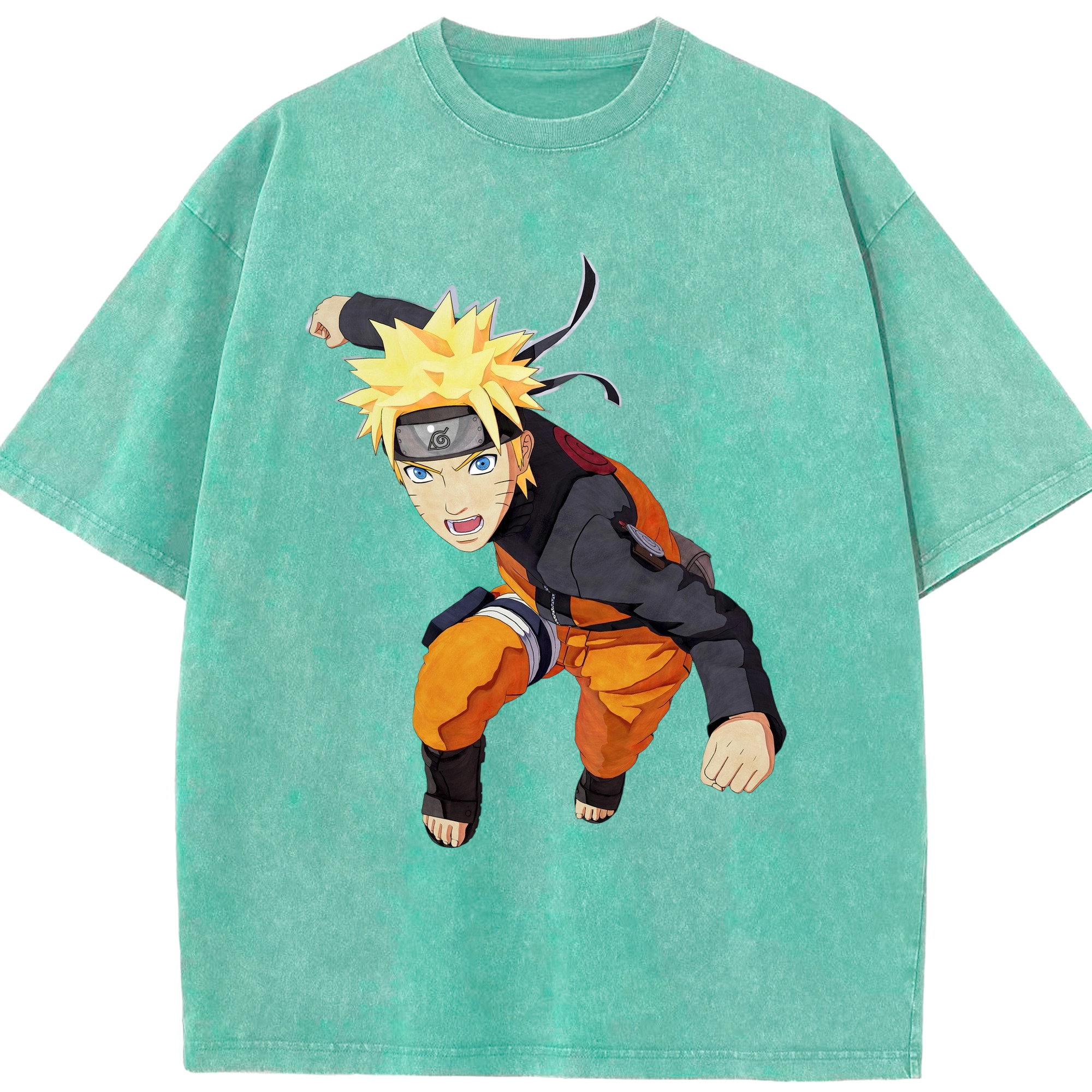 （画像用） NARUTO -ナルト- うずまき ナルト Uzumaki Naruto 綿100% ヴィンテージ風 半袖Tシャツ（フロントプリント）